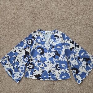 Crosby Blue and Black Patterned Top